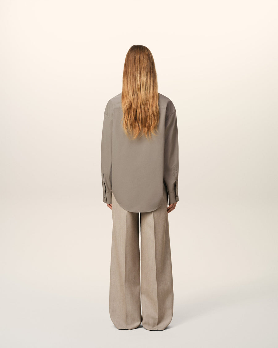 Beige Cotton Ami de Coeur Boxy Shirt