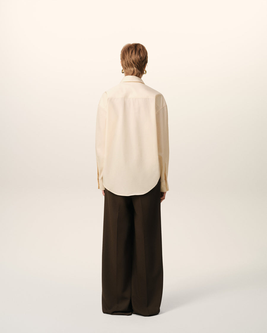 Beige Cotton Ami de Coeur Boxy Shirt