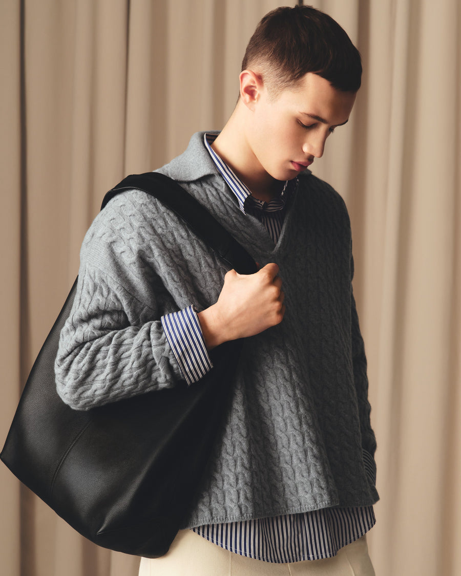 Blue Cotton Embossed Striped Ami De Coeur Boxy Shirt