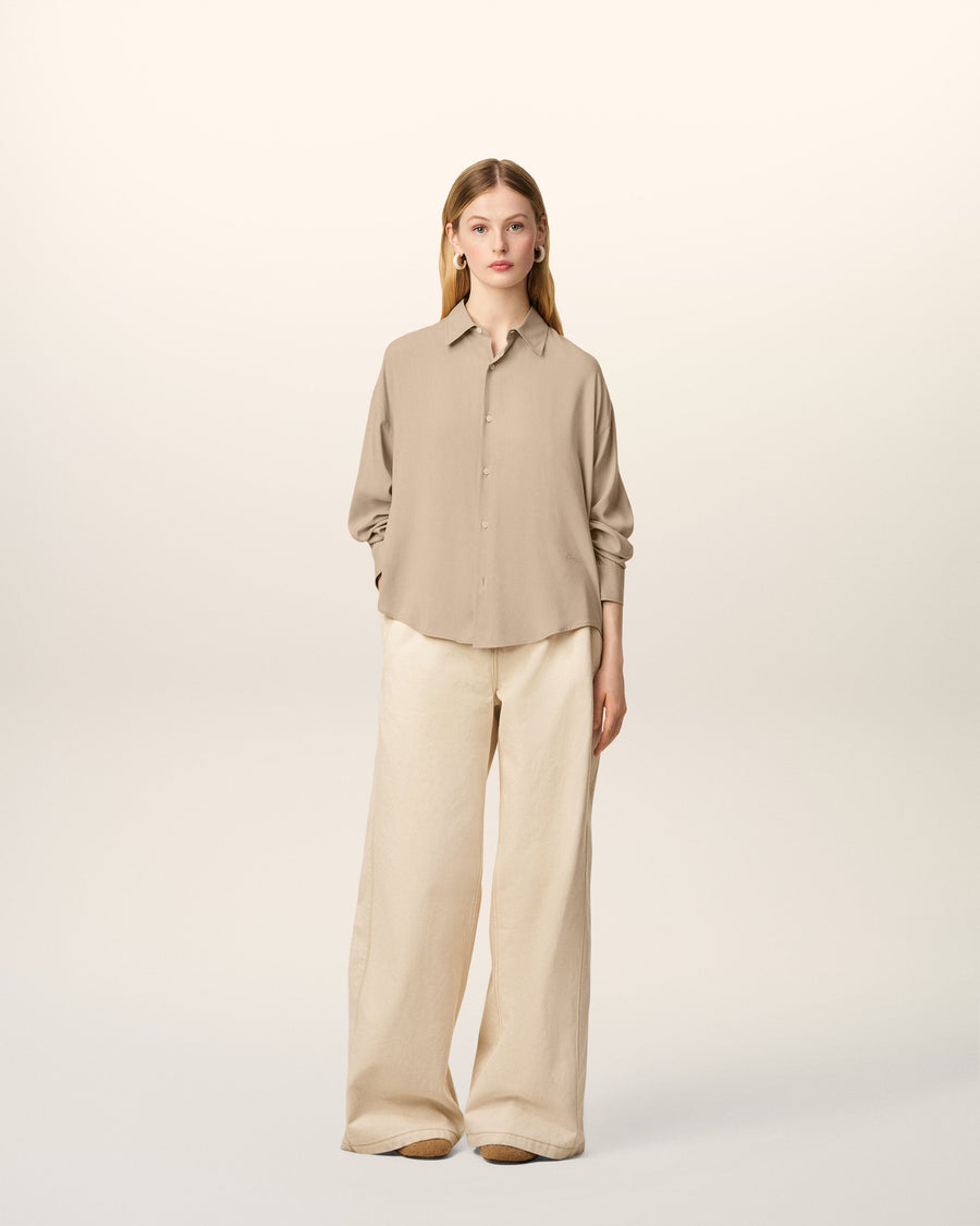 Beige Ami Boxy Shirt