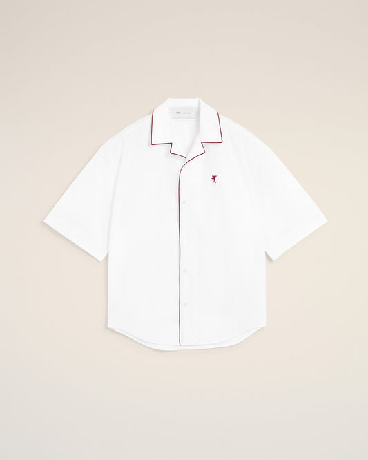 White cotton short-sleeve shirt with Ami de Coeur arrow