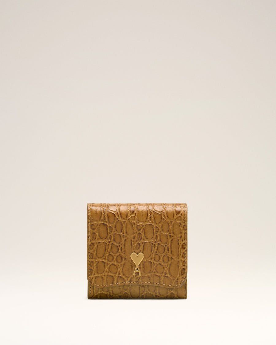 Brown Leather Paris Paris compact wallet