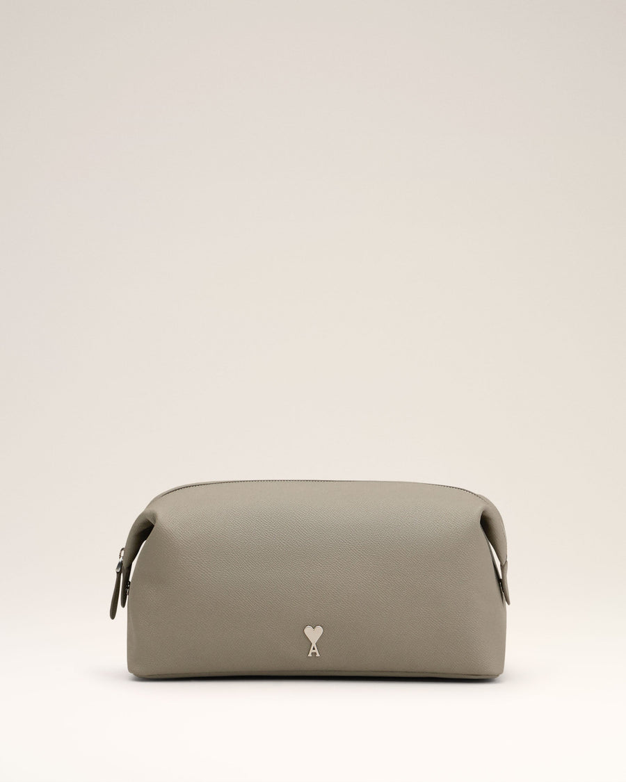 Grey Leather Paris Paris Toiletry Pouch