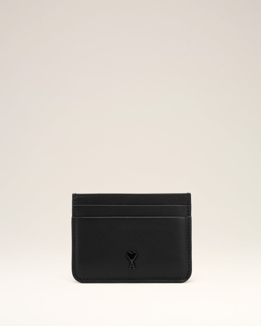 Black Smooth Leather Ami De Coeur Card Holder