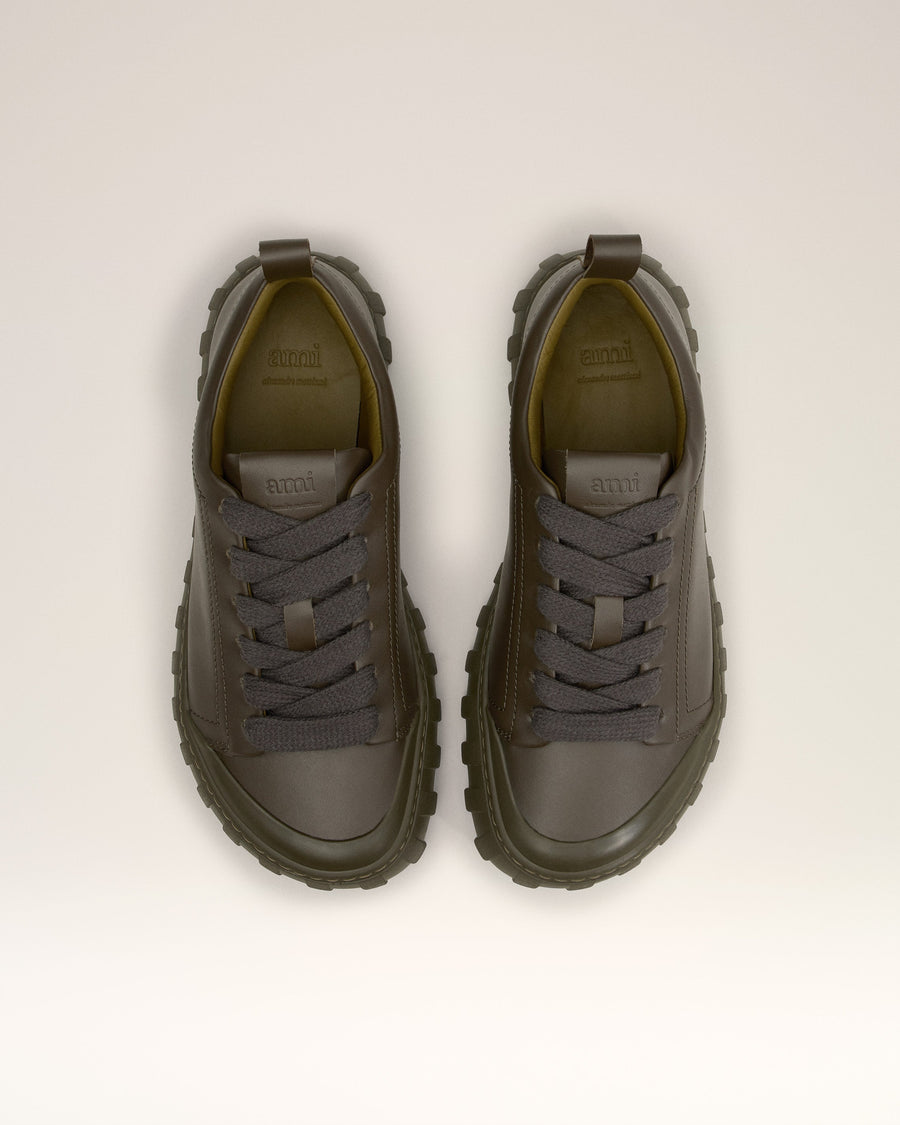 Green Leather Low Top Tempo Sneakers