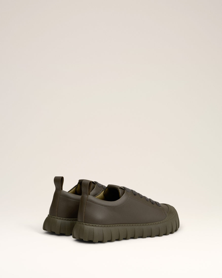 Green Leather Low Top Tempo Sneakers