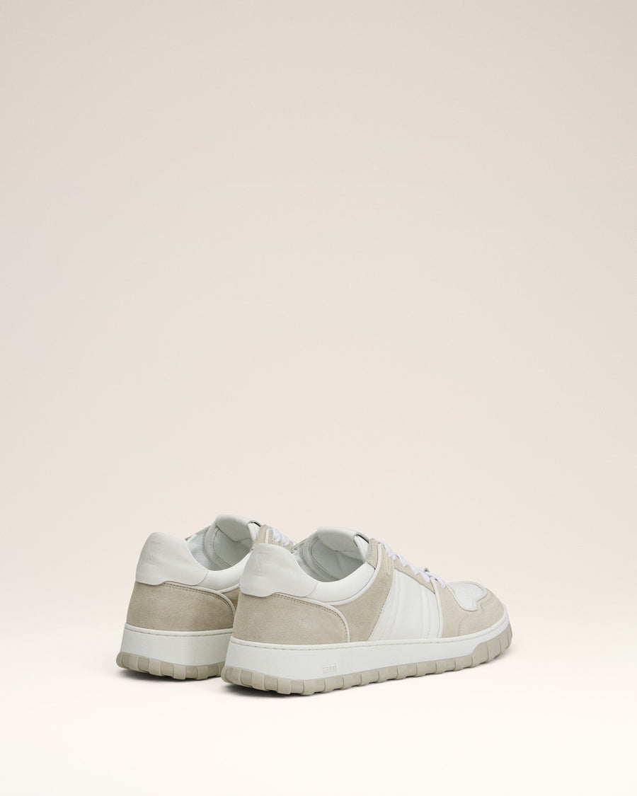 Grey Leather Low Top Walk Sneakers