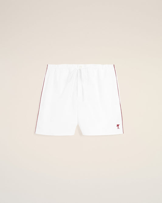White cotton shorts with Ami de Coeur arrow