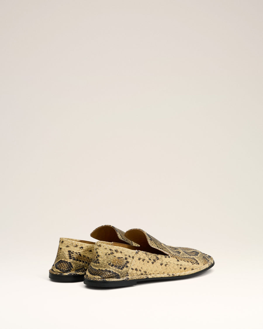 Beige Leather Midi Slippers
