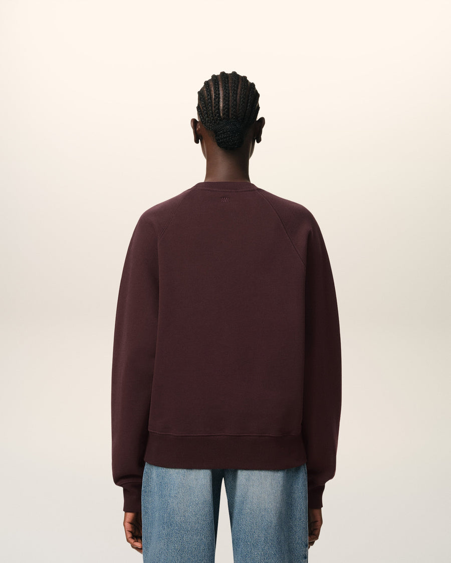 Burgundy Cotton Tonal Ami de Coeur Sweatshirt