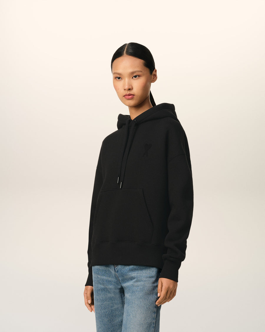 Black Cotton Ami de Coeur Hoodie