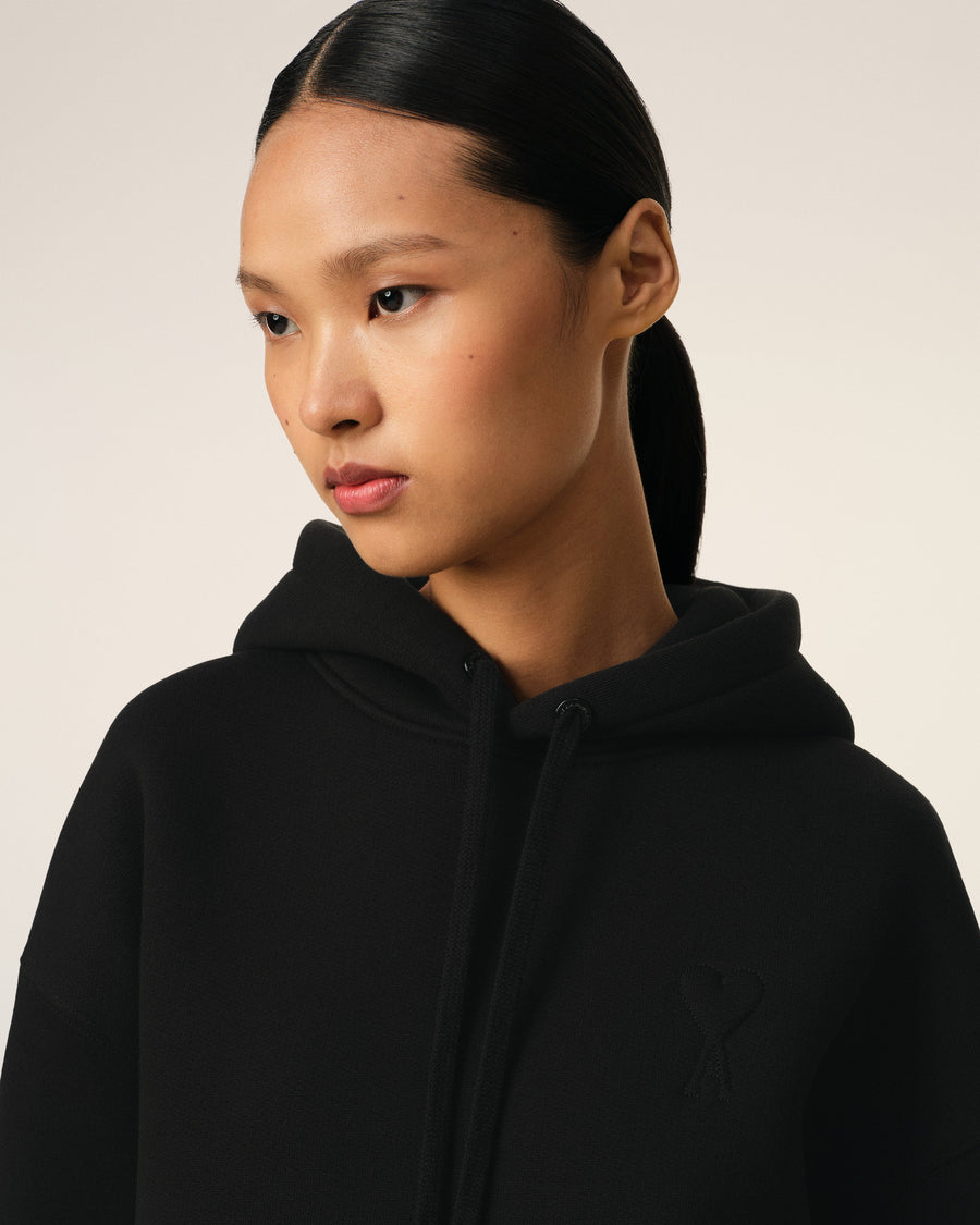 Black Cotton Ami de Coeur Hoodie