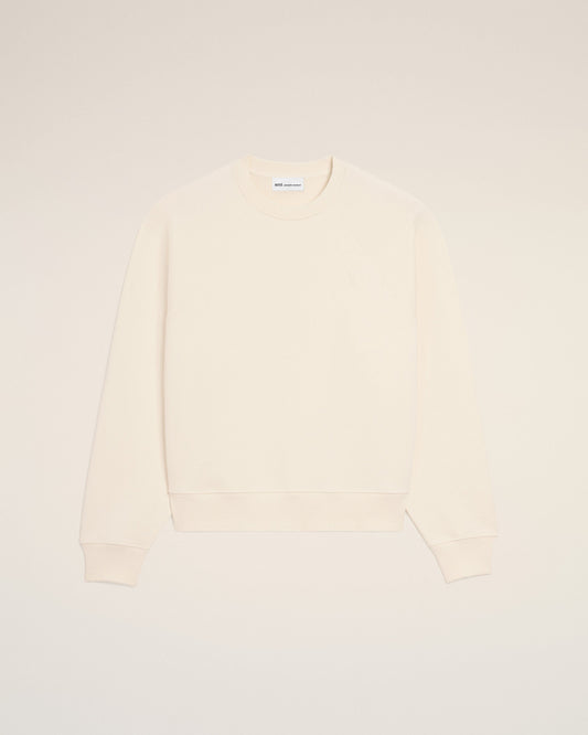White Cotton Embossed Ami De Coeur Sweatshirt