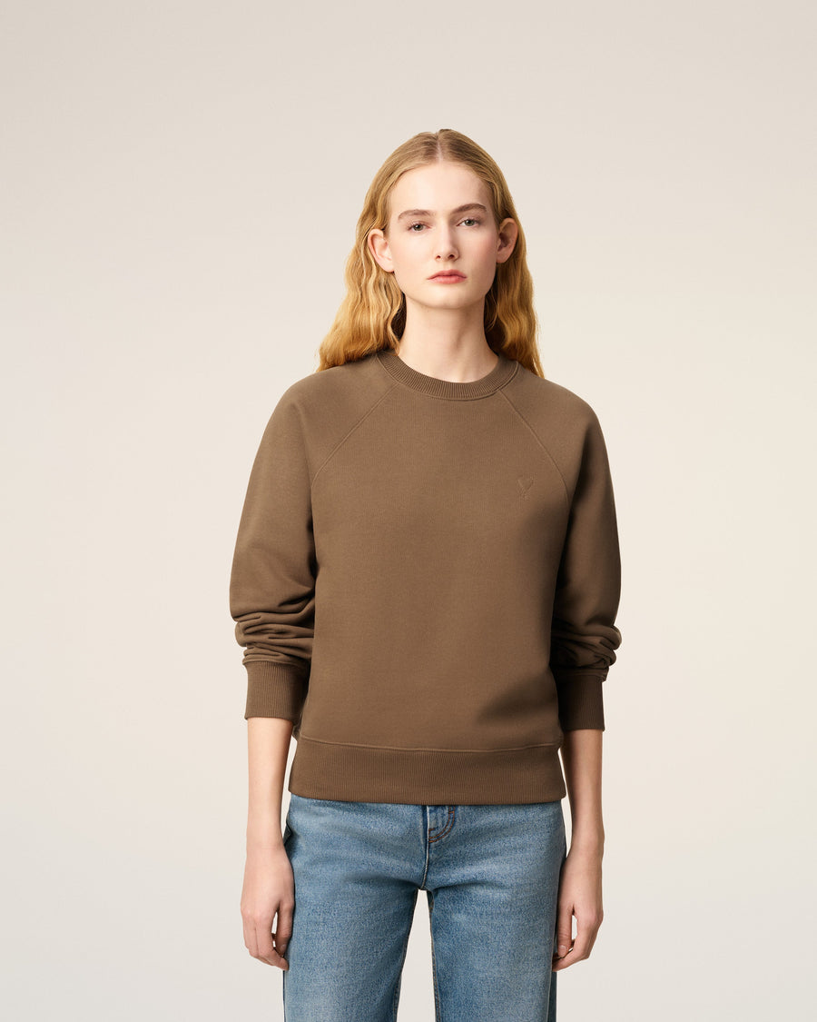 Brown Cotton Ami De Coeur Sweatshirt