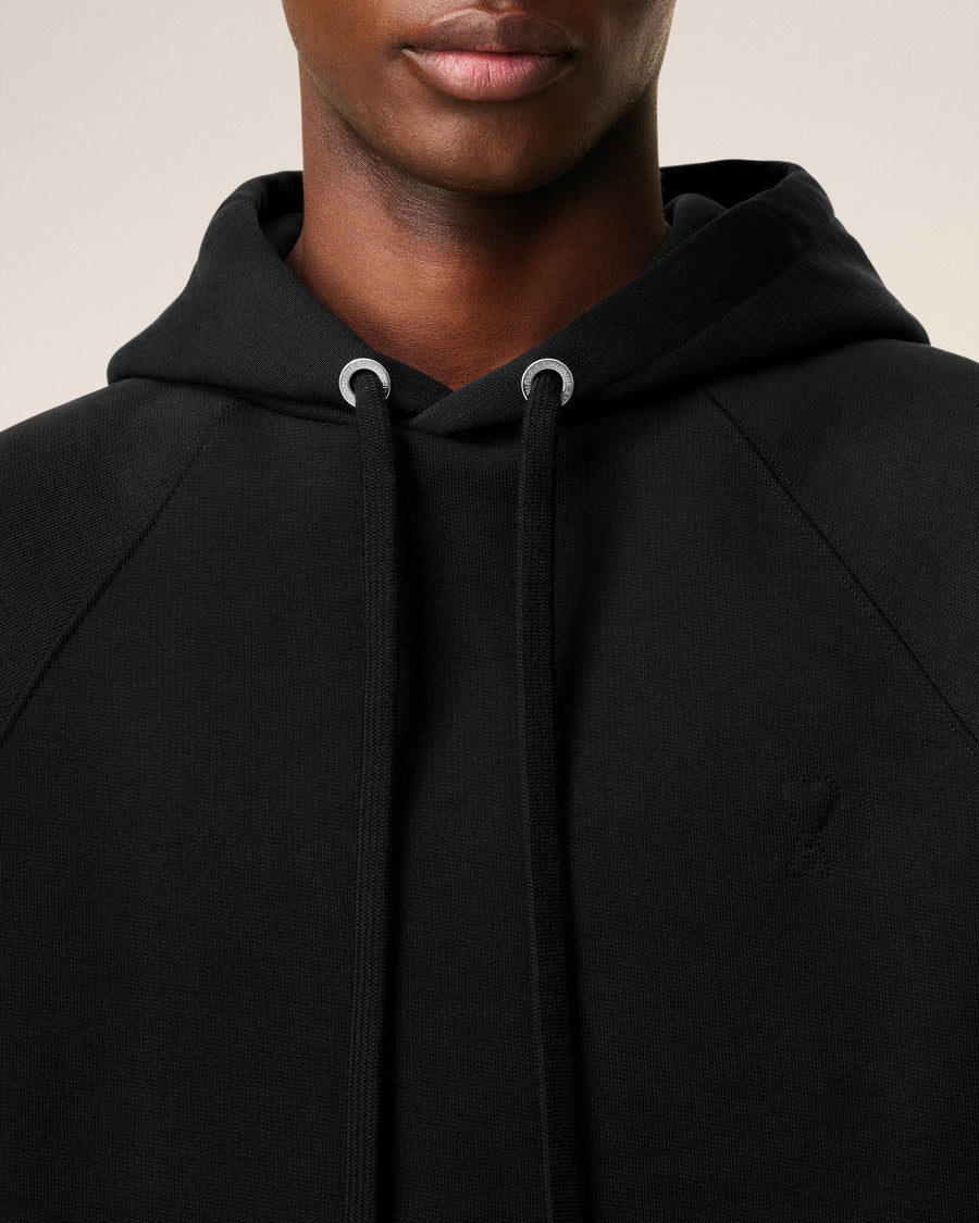 Black Cotton Ami De Coeur Hoodie