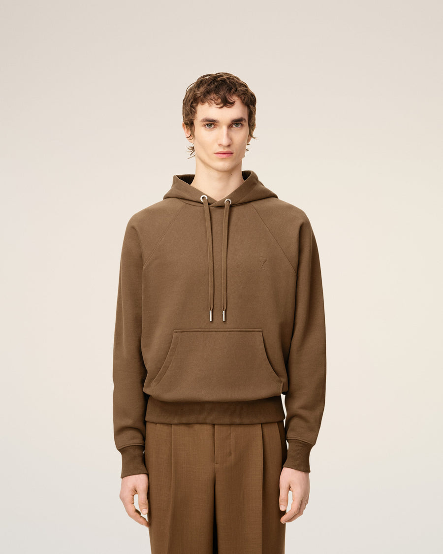 Brown Cotton Ami De Coeur Hoodie