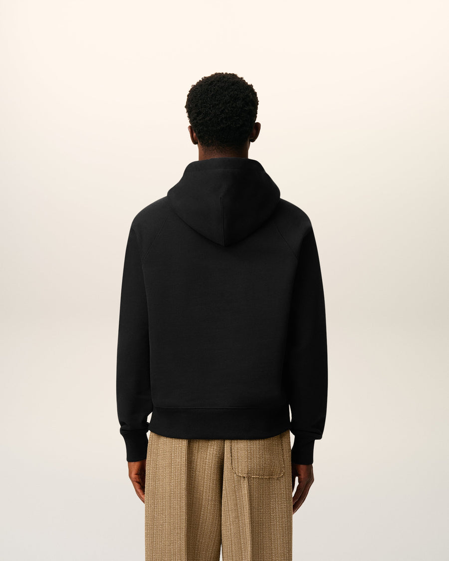 Black Cotton Ami De Coeur Hoodie
