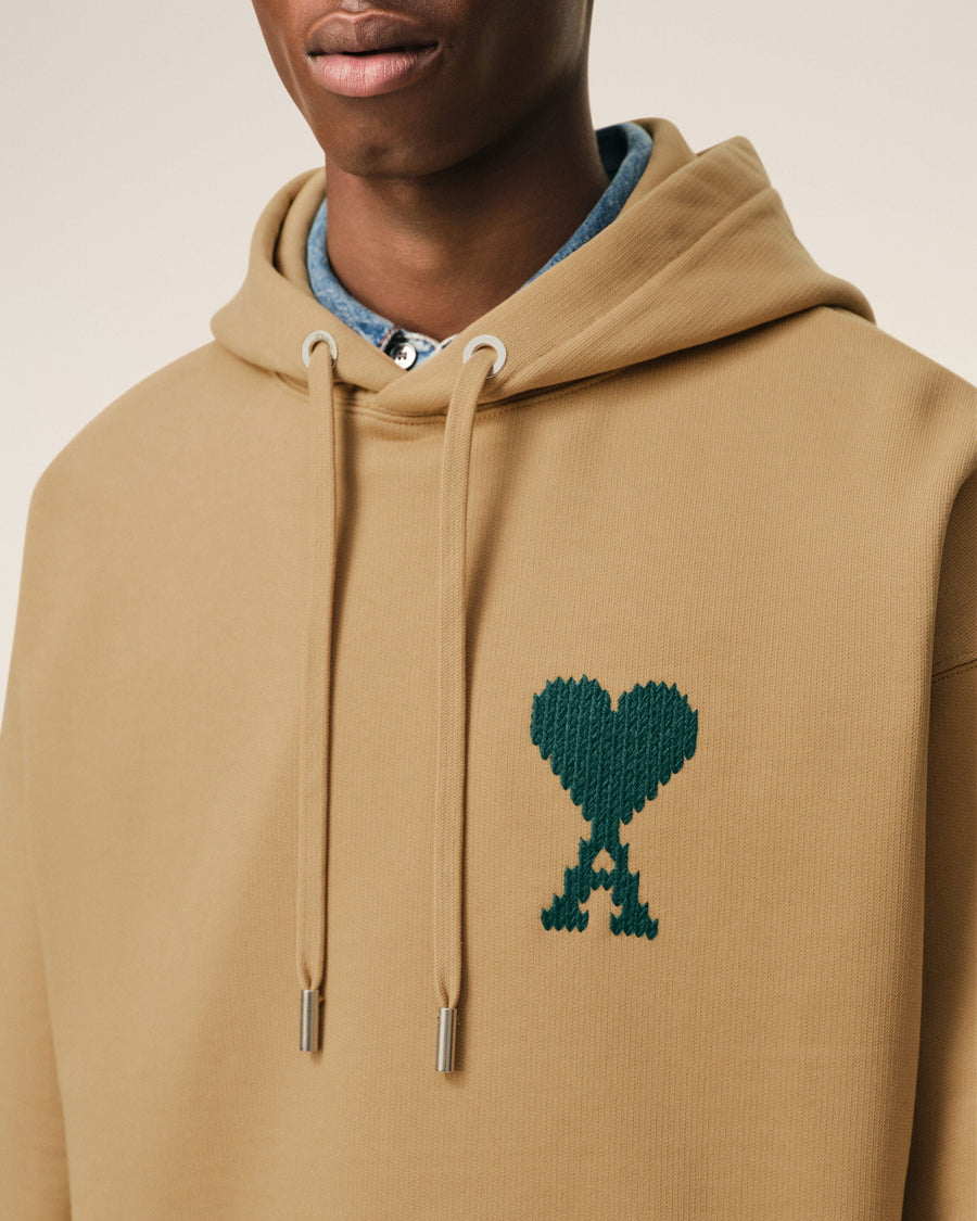 Beige Cotton Ami De Coeur Hoodie