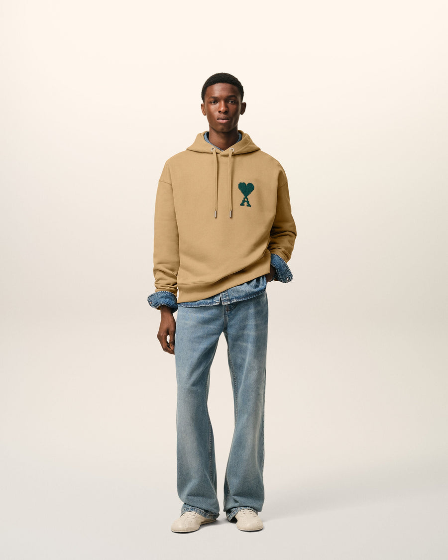 Beige Cotton Ami De Coeur Hoodie