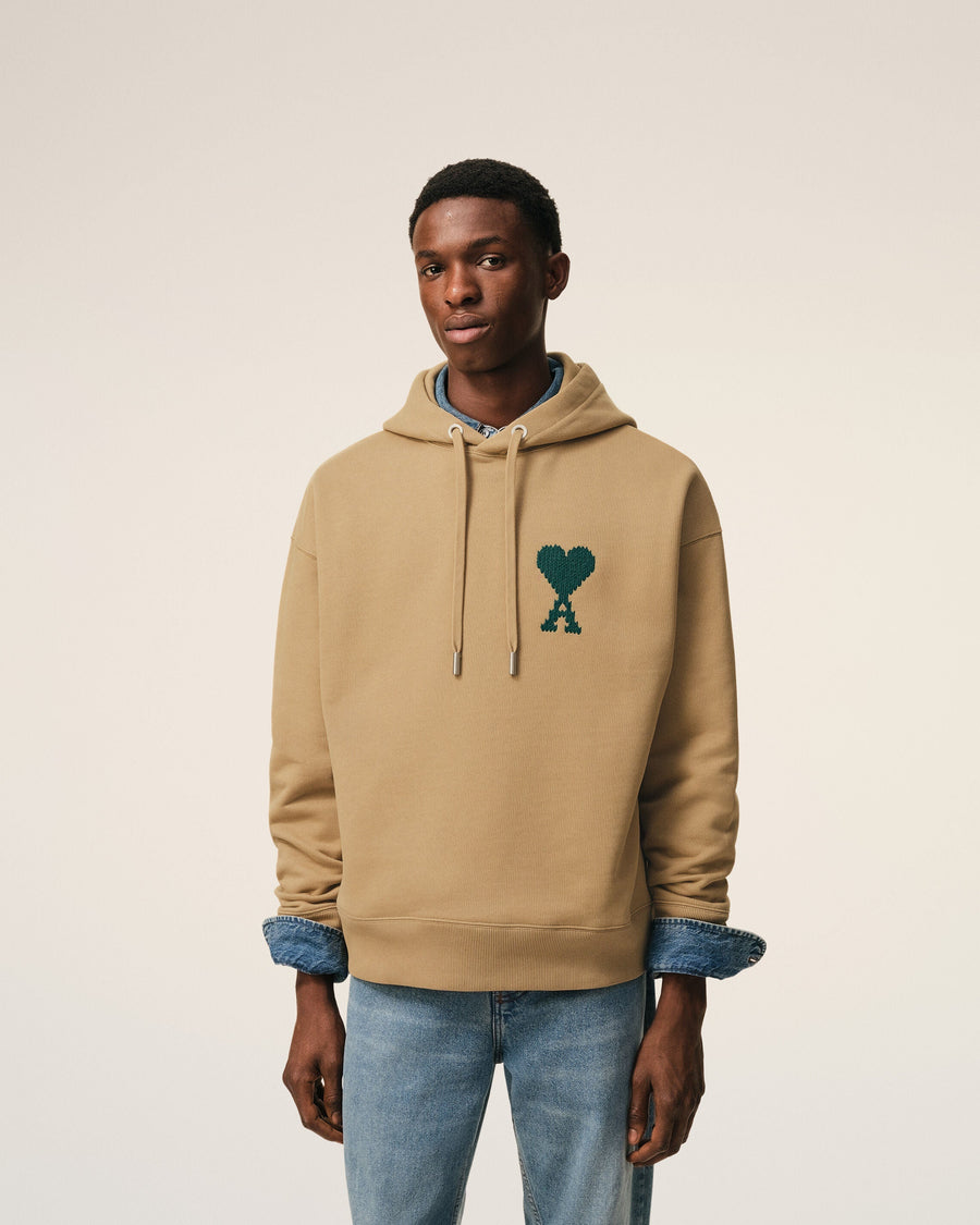 Beige Cotton Ami De Coeur Hoodie