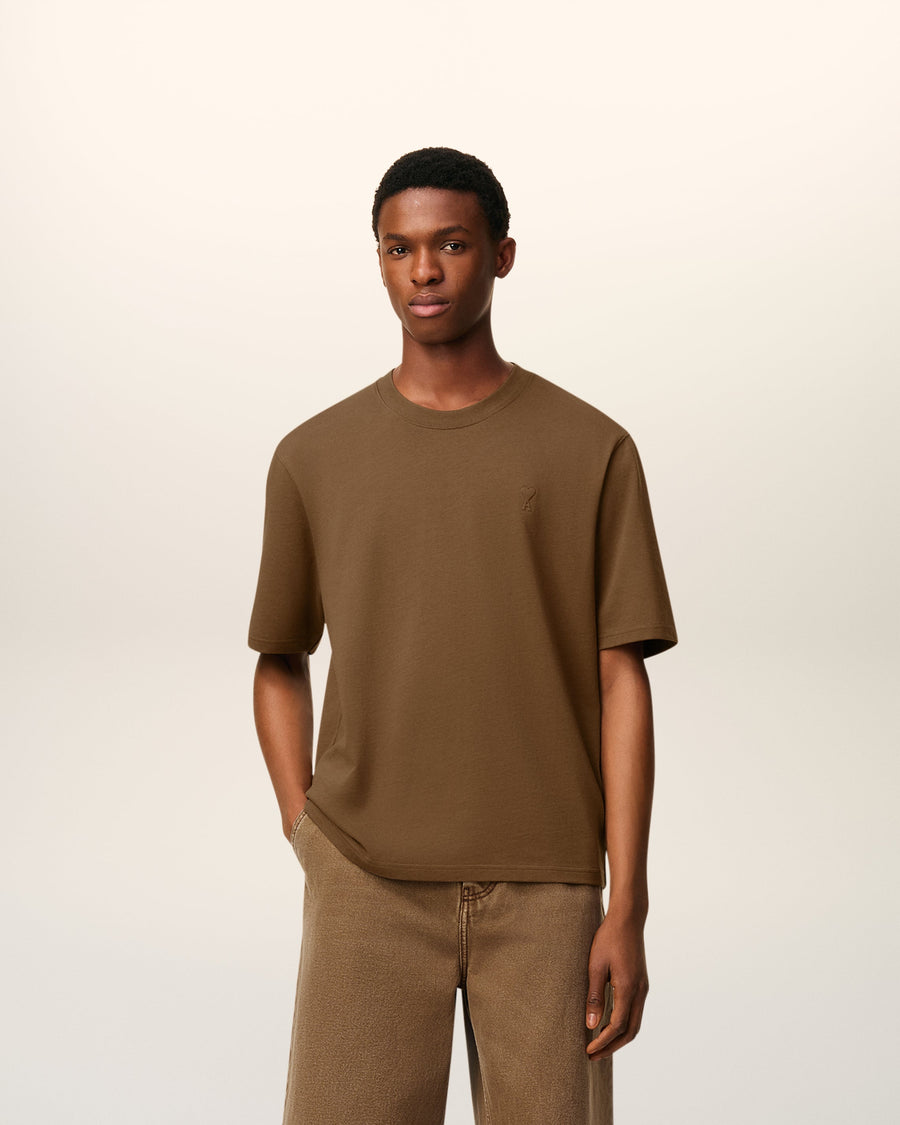 Brown Cotton Ami De Coeur T-shirt