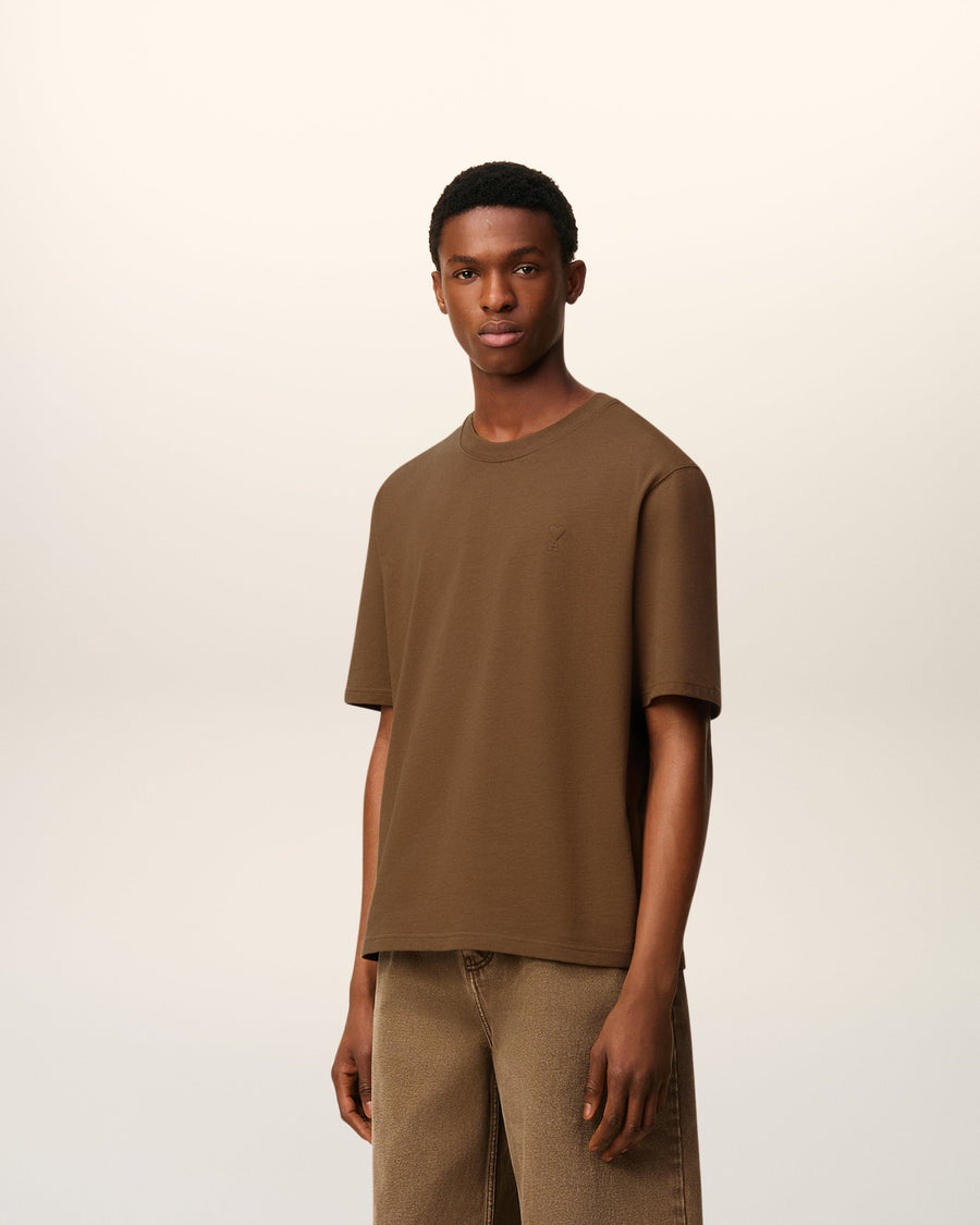 Brown Cotton Ami De Coeur T-shirt