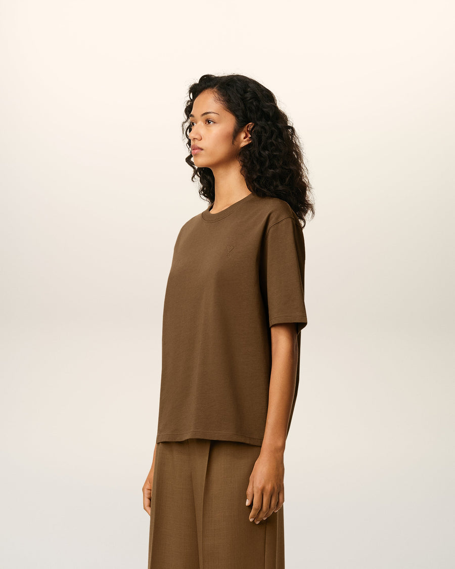 Brown Cotton Ami De Coeur T-shirt