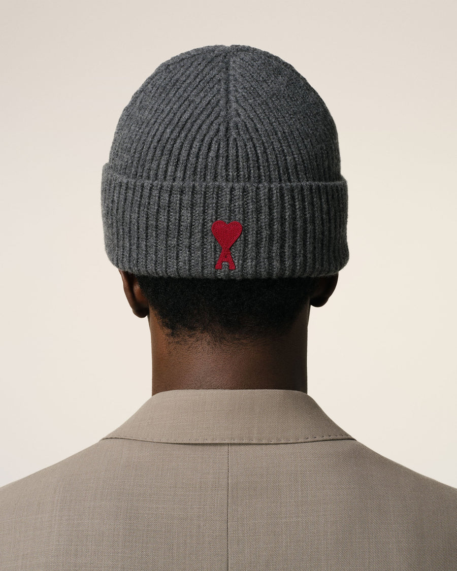 Grey Merino Wool Ami De Coeur Beanie