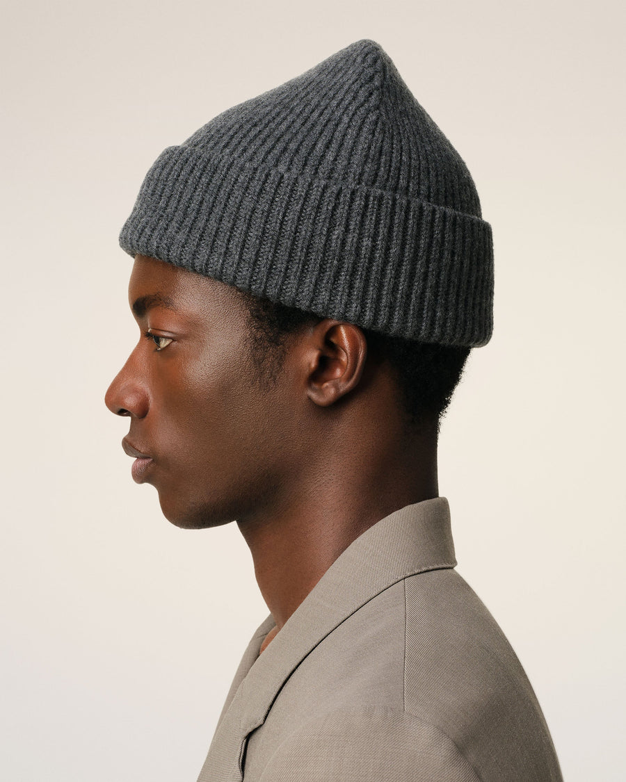 Grey Merino Wool Ami De Coeur Beanie