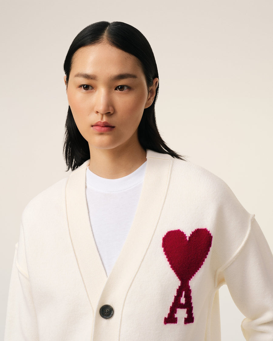 White Wool Ami de Coeur Cardigan