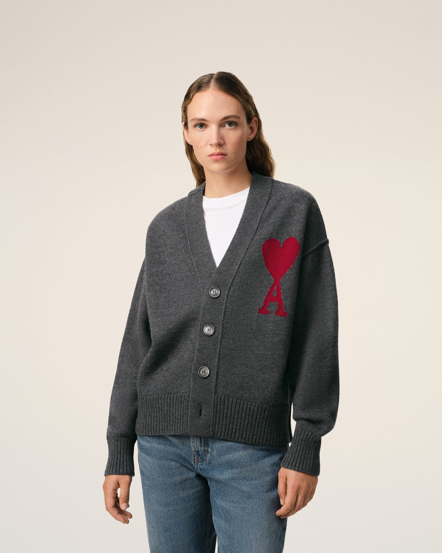 Grey Wool Ami de Coeur Cardigan