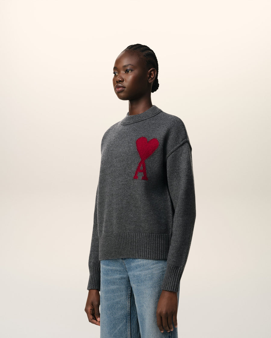 Grey Wool Ami de Coeur Sweater