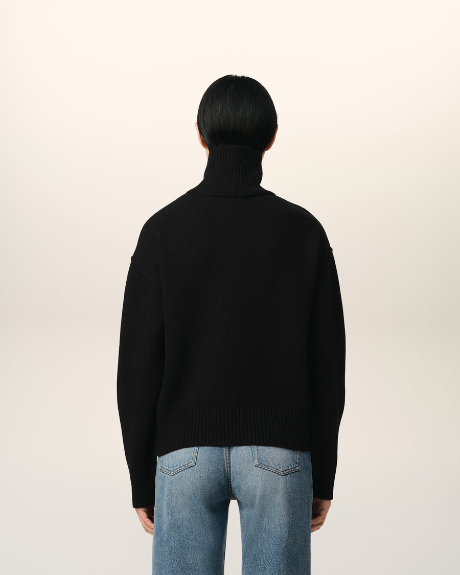 Black Wool Ami de Coeur Sweater