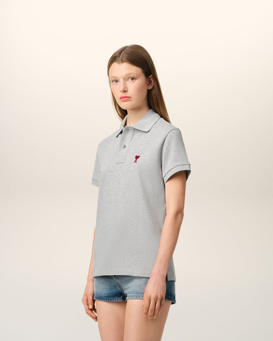 Grey Cotton Ami de Coeur Polo Shirt