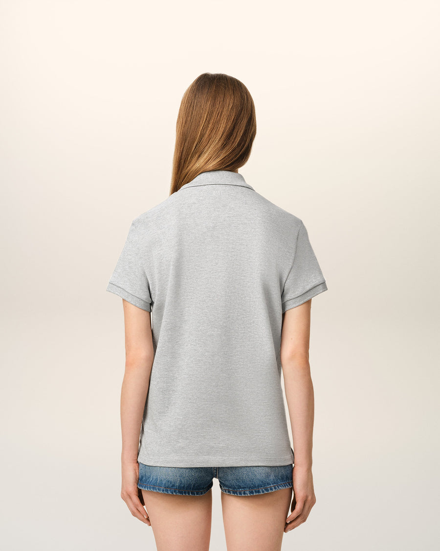 Grey Cotton Ami de Coeur Polo Shirt