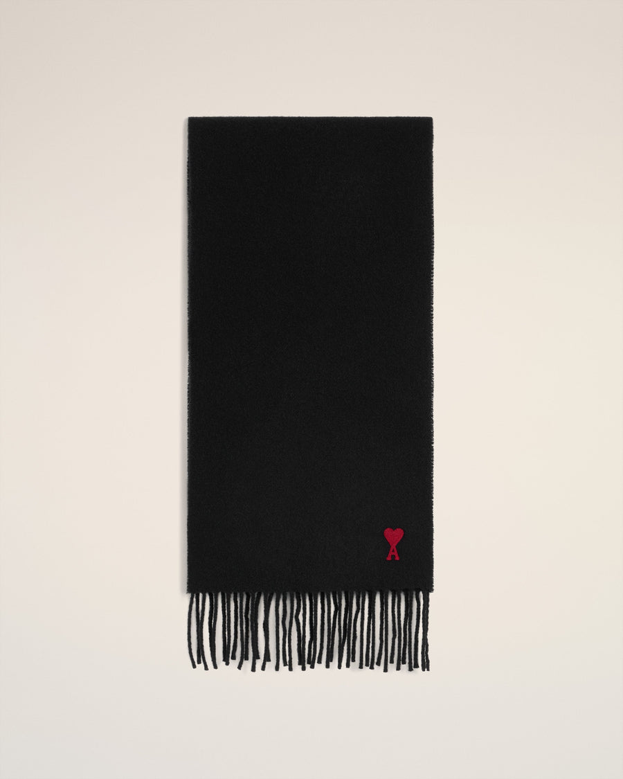 Black Wool Ami De Coeur Scarf