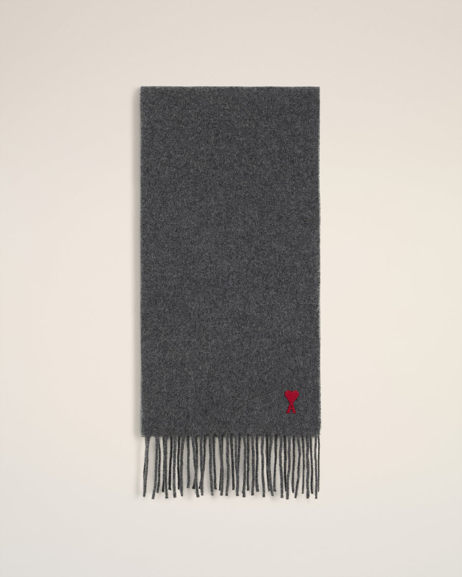 Grey Wool Ami De Coeur Scarf