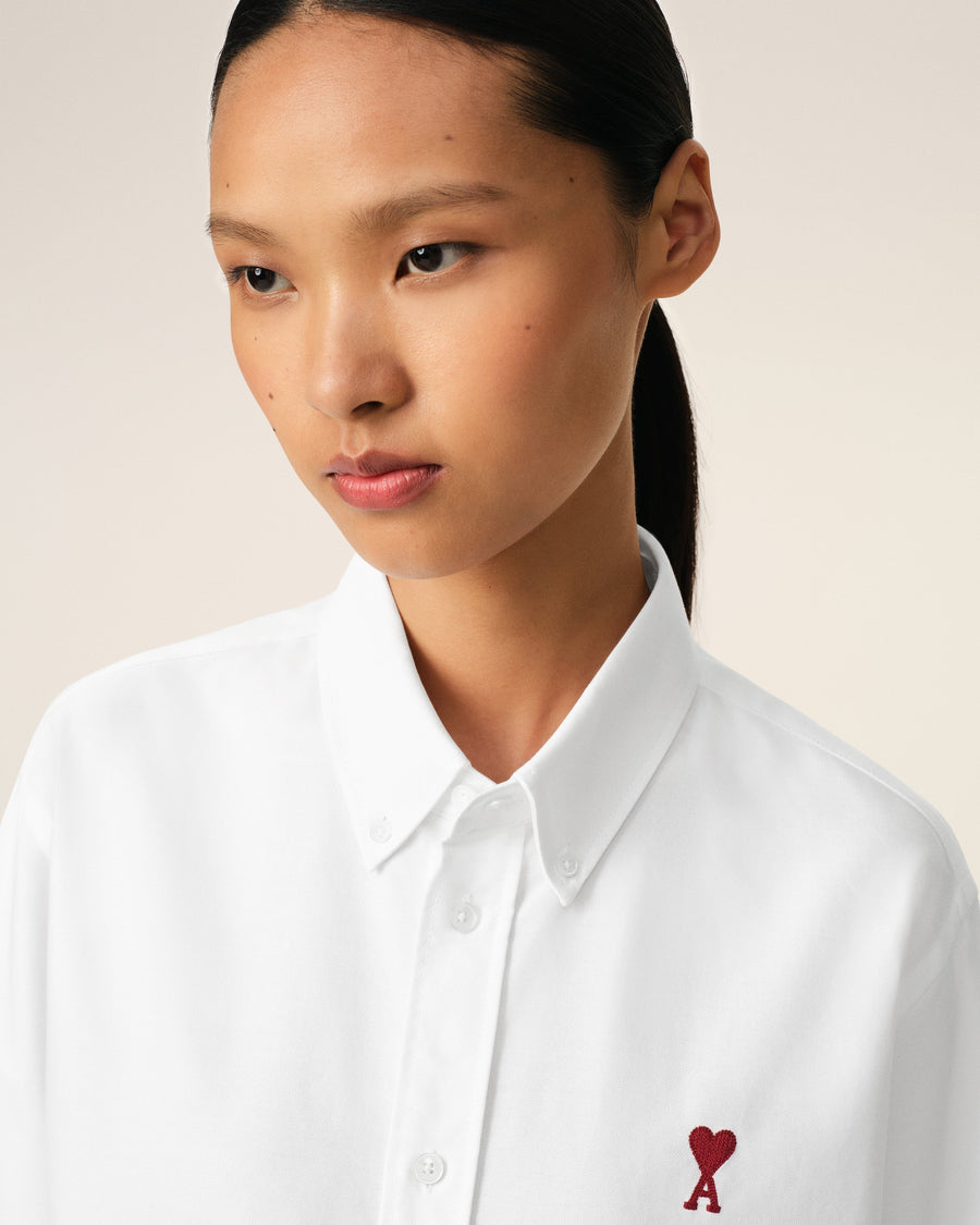 White Cotton Button Down Ami De Coeur Shirt