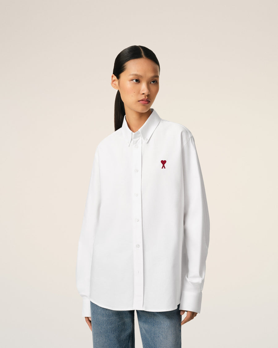 White Cotton Button Down Ami De Coeur Shirt