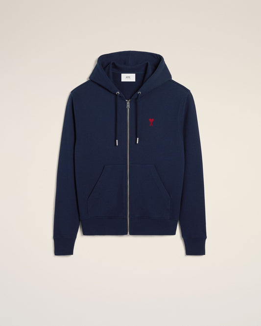 Blue Organic Cotton  Ami De Coeur Zipped Hoodie