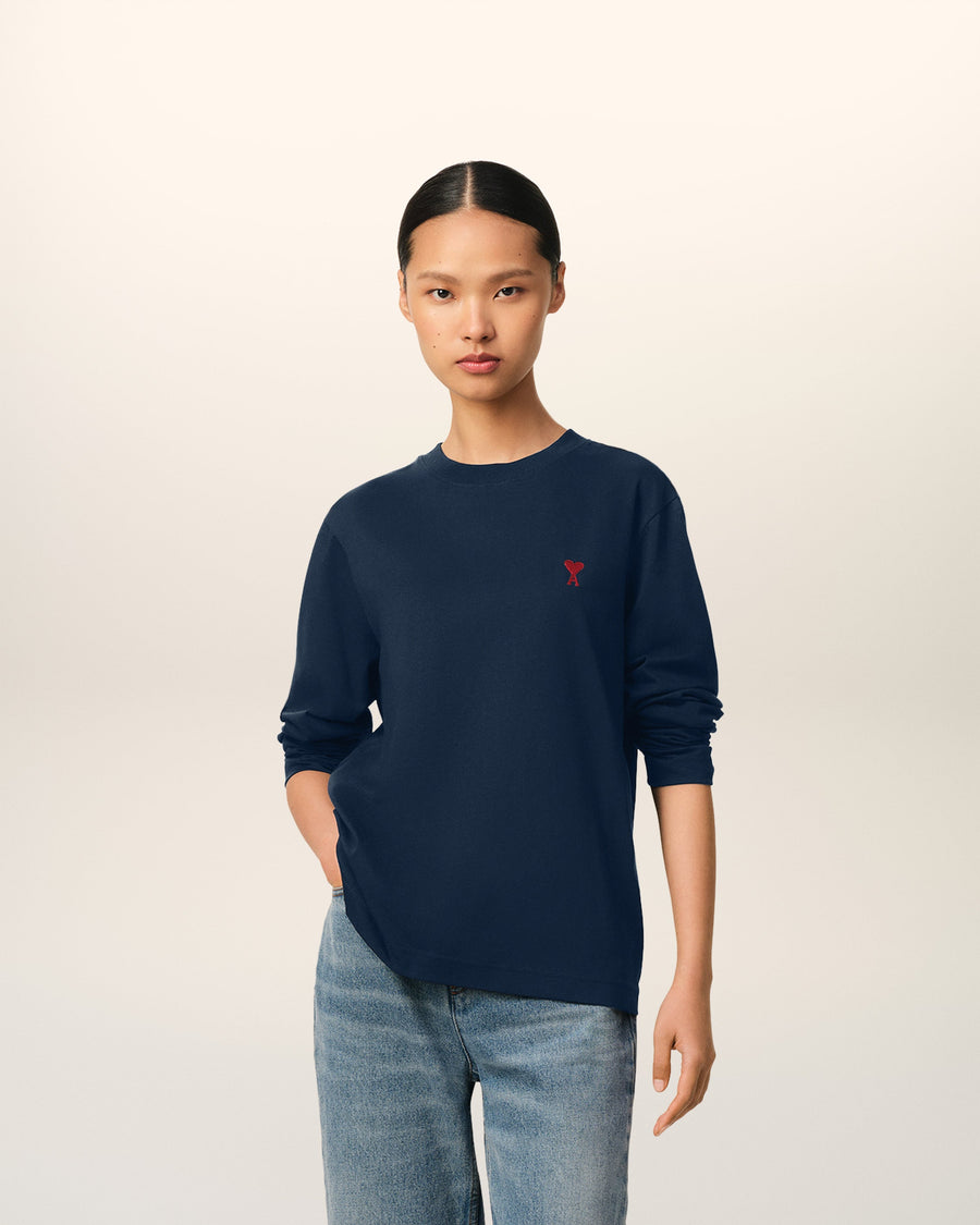 Blue Organic Cotton  Ami De Coeur T-shirt