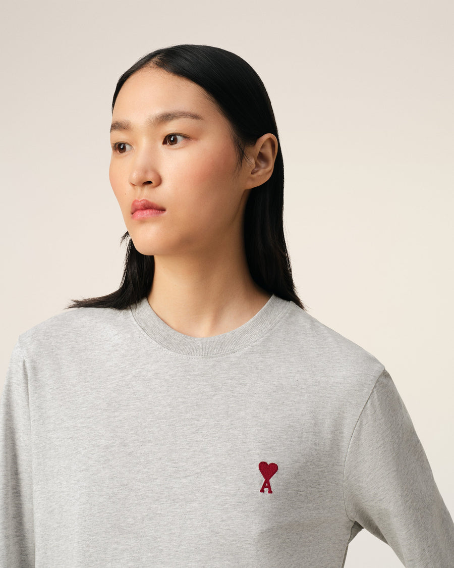 Grey Cotton Ami de Coeur Long Sleeves T-Shirt