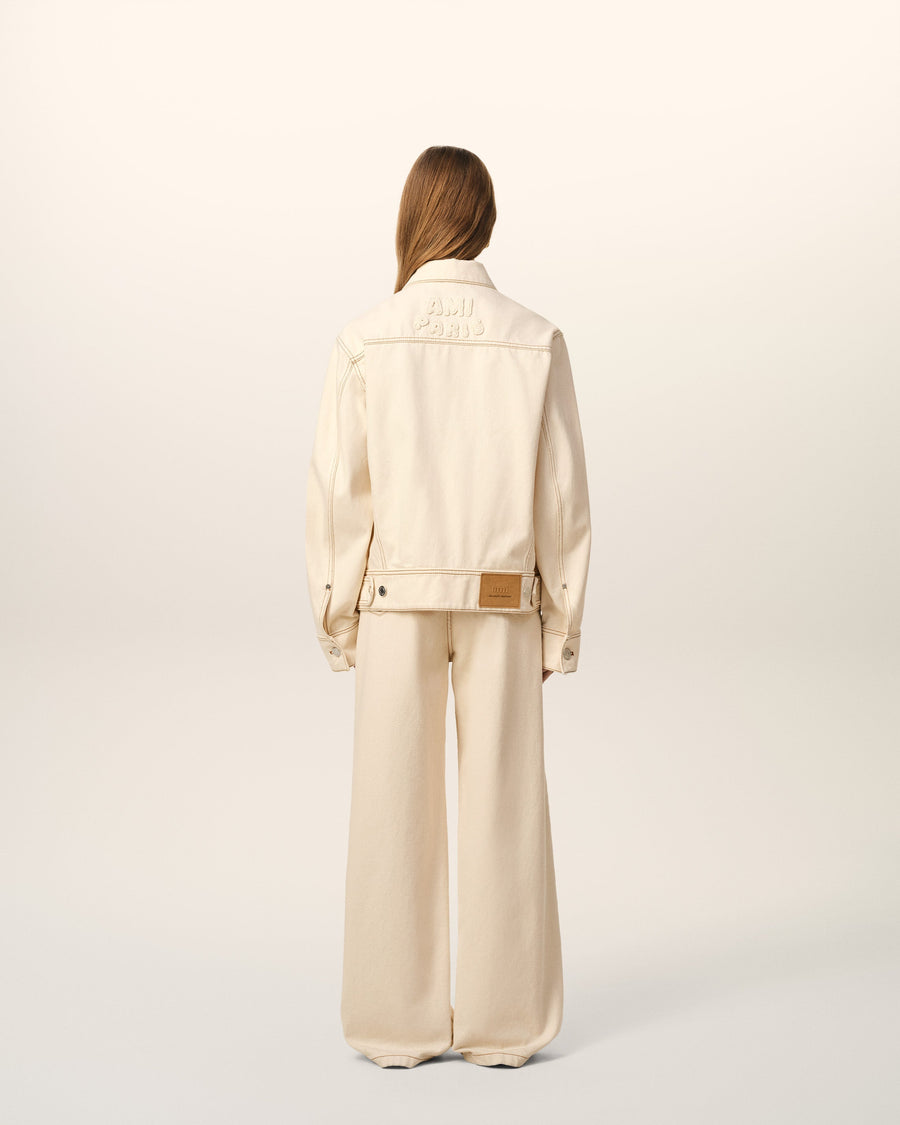 Beige Cotton Ami Paris Trucker Jacket