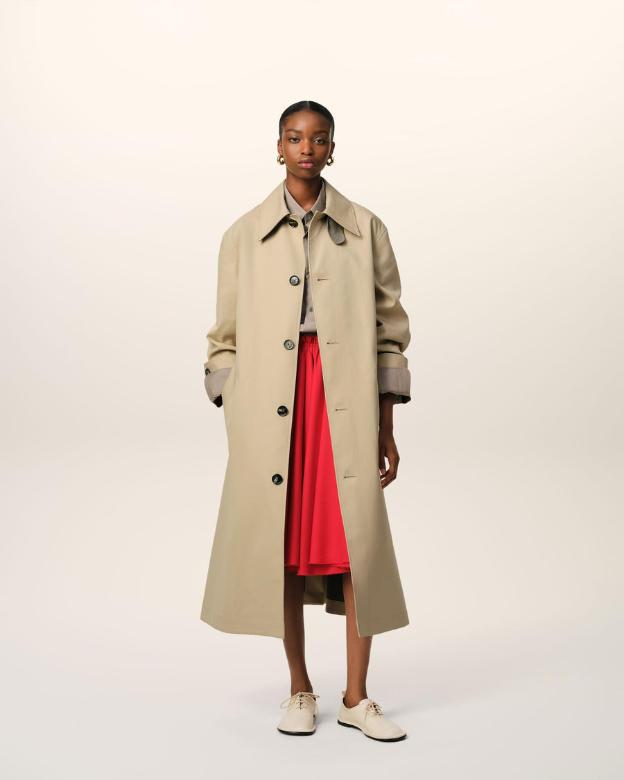 Beige Cotton Belted Mac