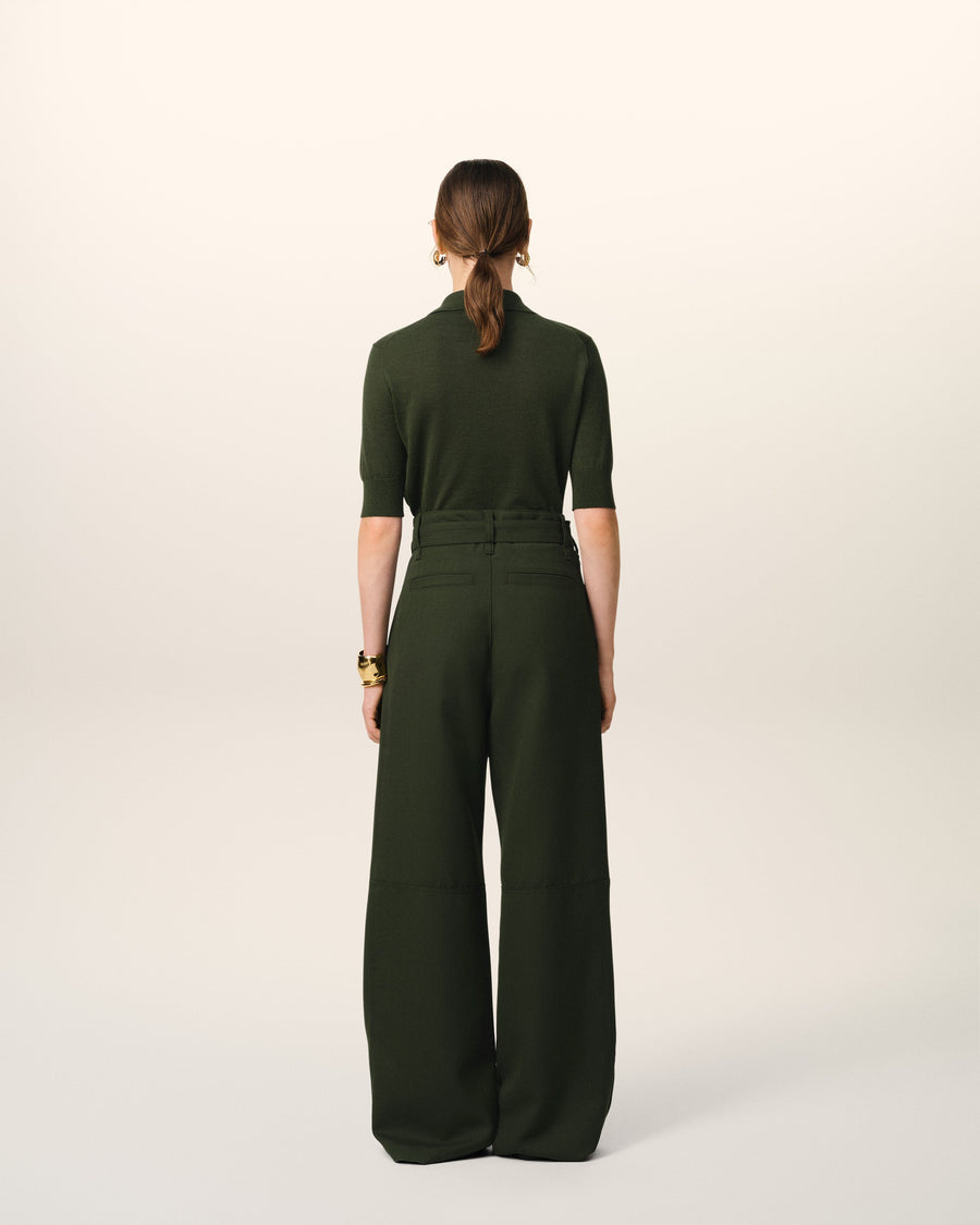 Green Wool Tonal Ami de Coeur Polo