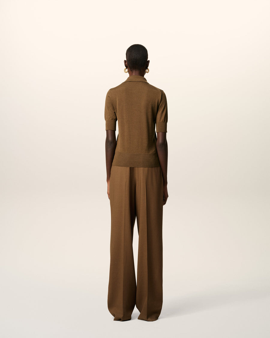 Brown Cotton Ami De Coeur Polo