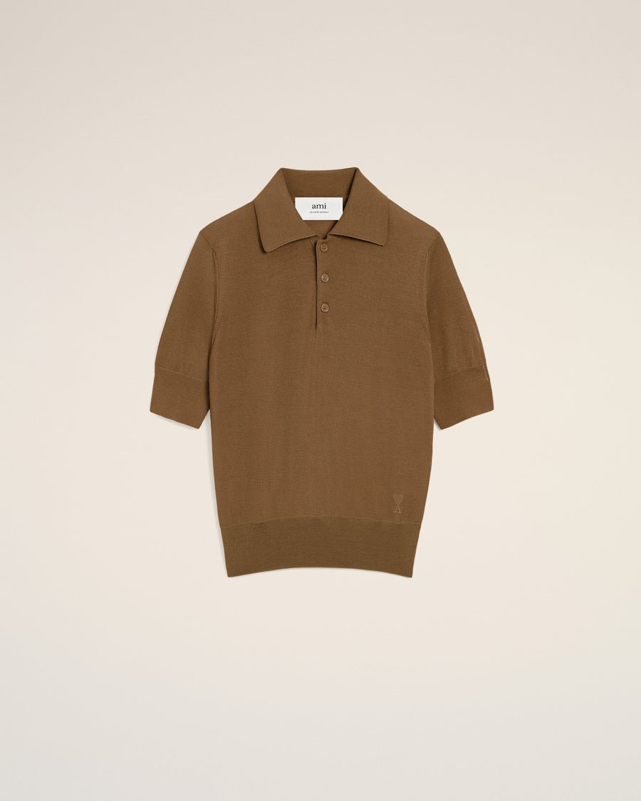 Brown Cotton Ami De Coeur Polo