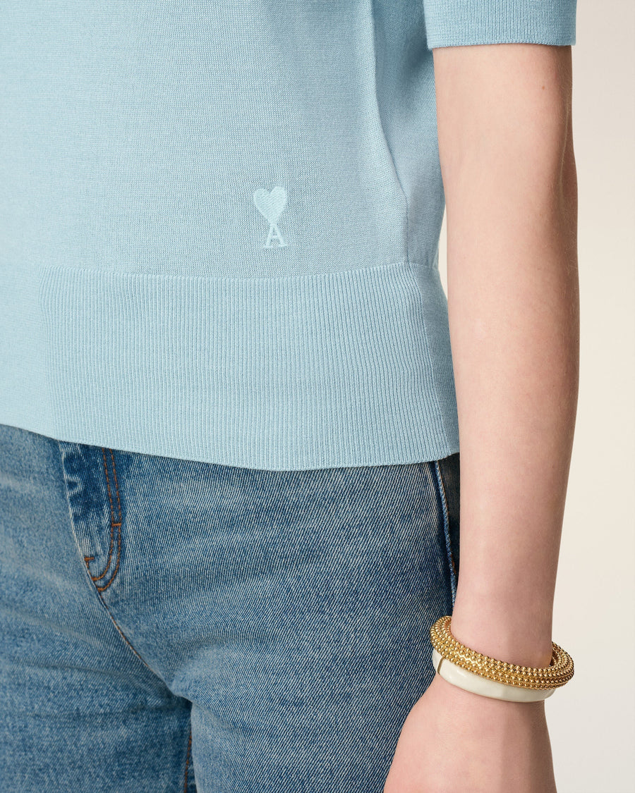 Blue Wool Ami De Coeur Polo