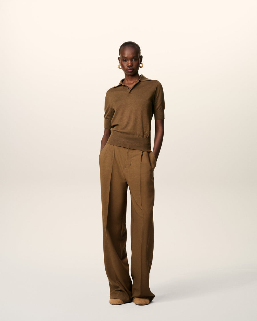 Brown Cotton Ami De Coeur Polo