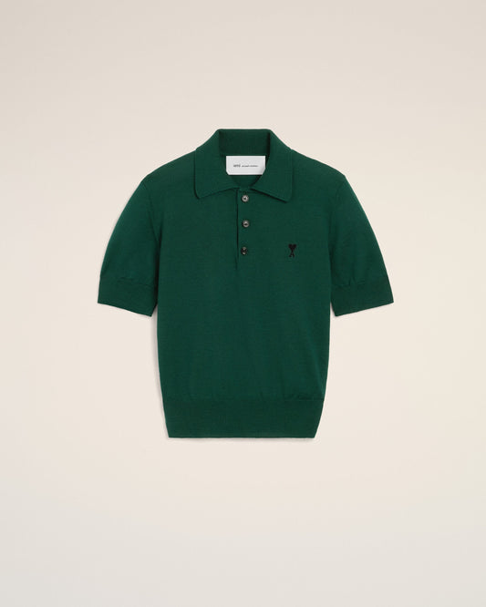 Green wool polo with Ami de Coeur